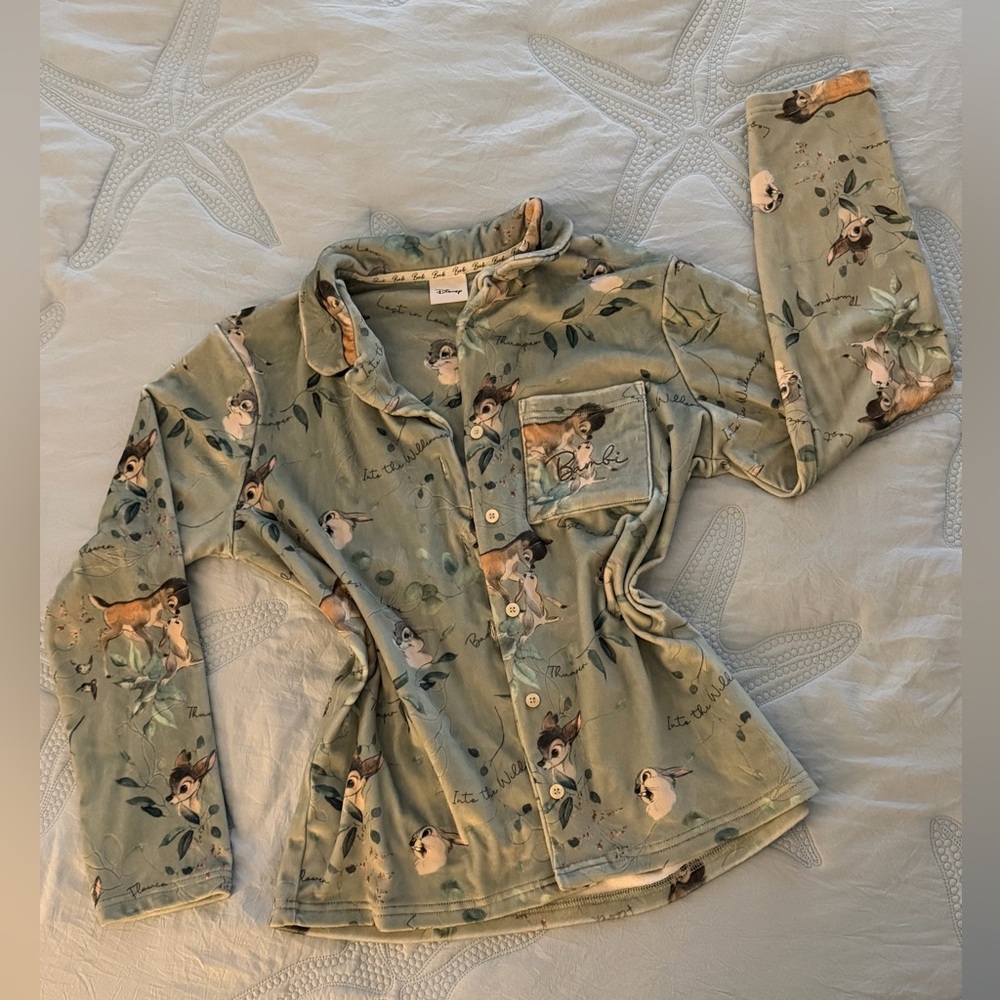 Disney Bambi Green Button-Up Top